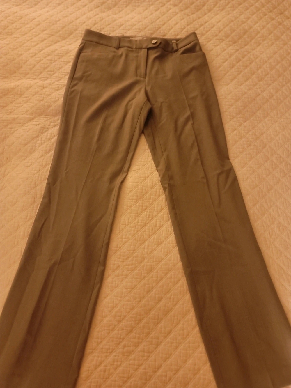 Calvin Klein Olive Green Boot-Cut Dress Pants